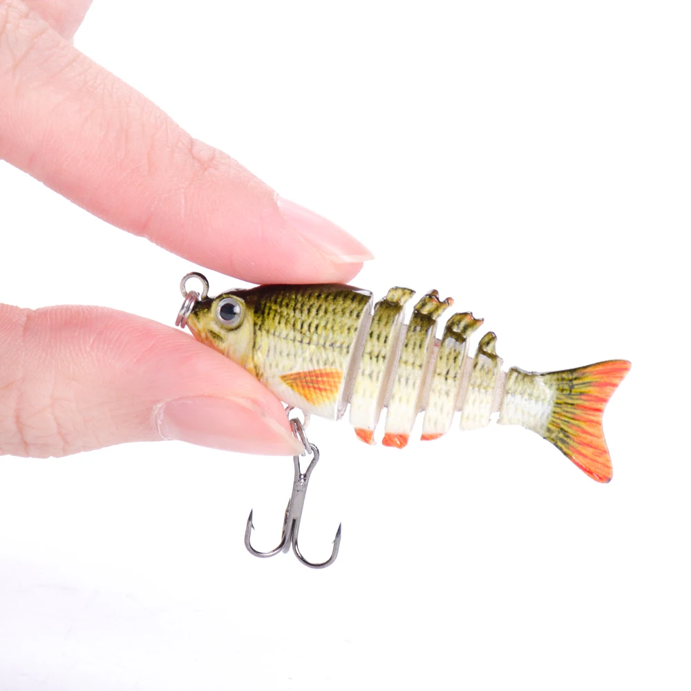 Fishing Lure brancin Vab Mini Vabe 6 Segment Topwater Swimbait Težko Čepa Lure Plastičnih Vabe Strokovno Isca Za Ribolov 5 cm
