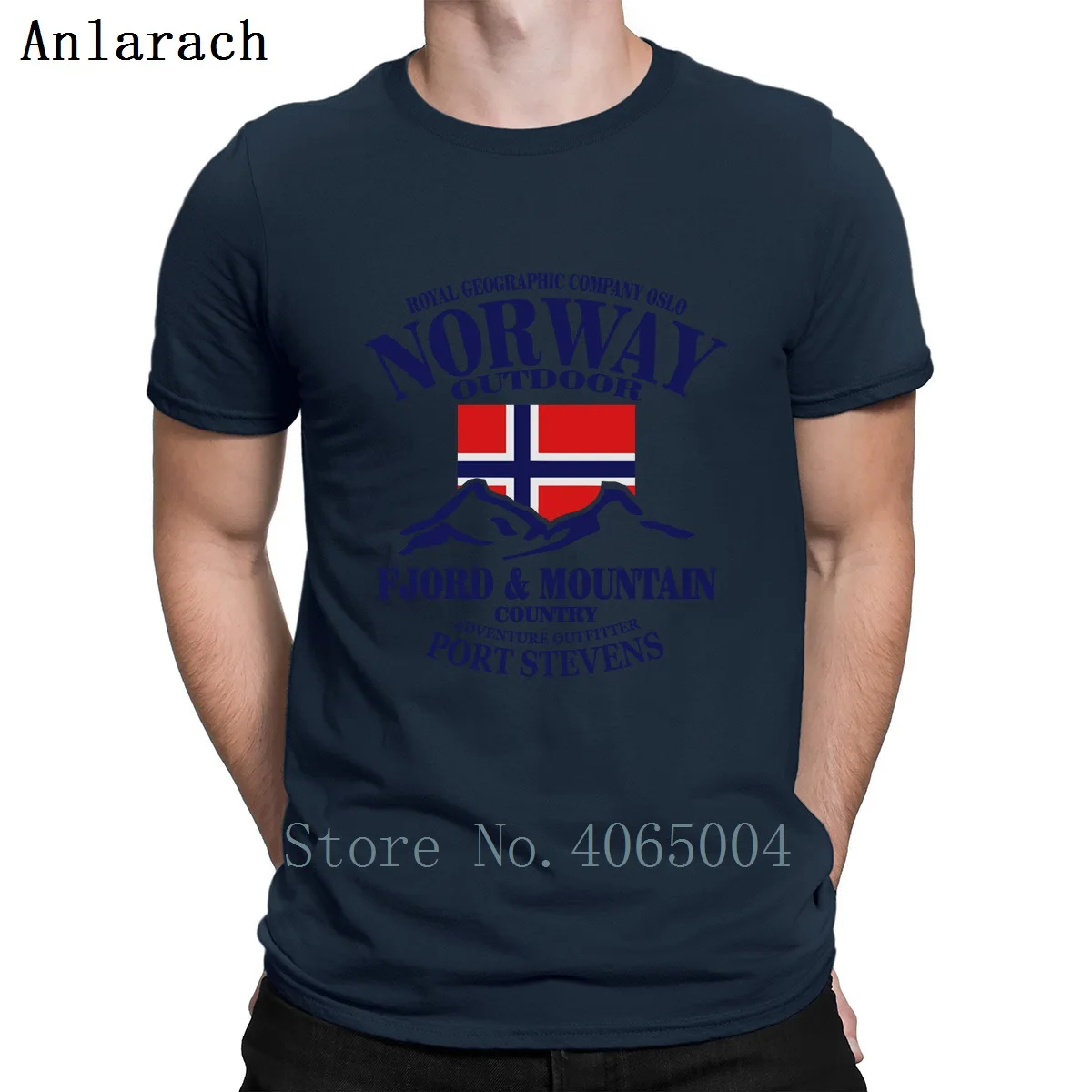 Fjord Gorskih Norveško Zastavo Unisex Majica Bombaž Poletje Slog, Prilagojena O-Vrat Fitnes Družino Basic Majica
