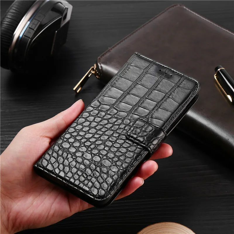 Flip Primeru Telefon za Huawei Honor 8 FRD-L19 FRD-L10 FRD-L09 FRD-AL00 Kritje Krokodil Tekstura Usnja Oblikovanje Knjige Luksuzni Coque