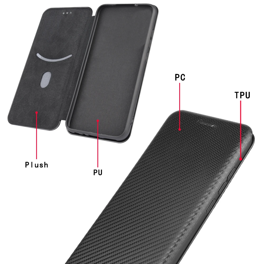 Flip torbica Etui za Huawei Y5P Y6P Y7P Y8P Y9S Y6S 2020 Primeru Luksuznih Ogljikovih Vlaken Usnja Kritje za Huawei Y5 Y6 Y9 Prime 2019
