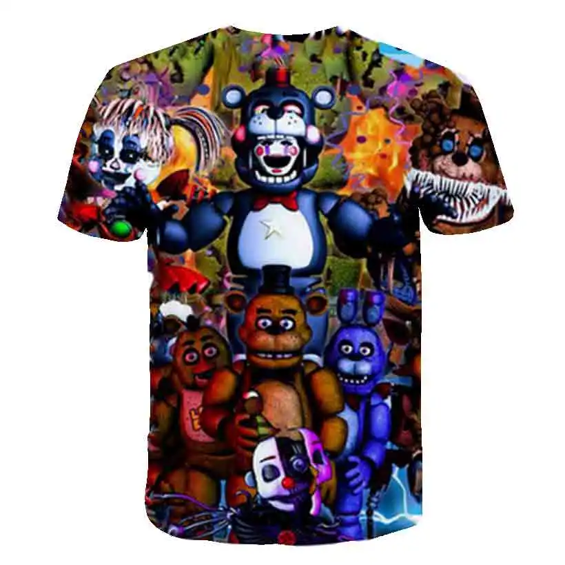 FNAF Nova Risanka otroci T srajce Pet Noči Na Freddy je 3D Tiskanih Otroci T-shirt Poletje Kratek Sleeve majica s kratkimi rokavi Boys/dekle Vrhovi