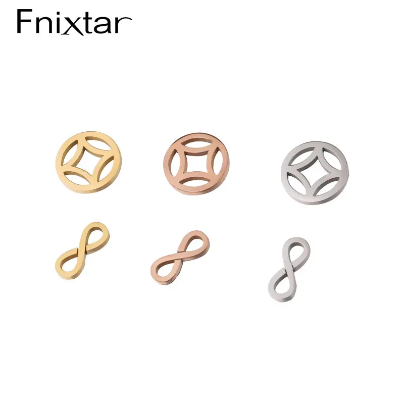 Fnixtar 20Pcs Infinity Simbol Čare Ogledalo poljski iz Nerjavečega Jekla čarobne gumbe Za DIY Kar Ogrlica Pletenic Zapestnice Nakit Anklet