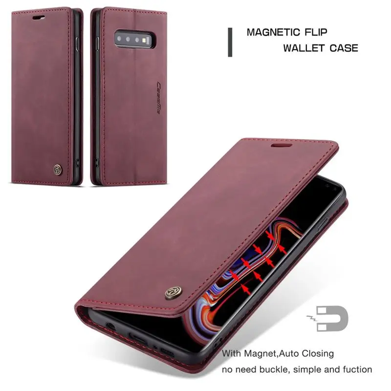 Folio Flip Premium Usnja, Magnetne Kartice Slotov Ohišje za Samsung Galaxy S20 FE S10 5G S10 PLUS S10E Denarnice Kritje Coque Capas
