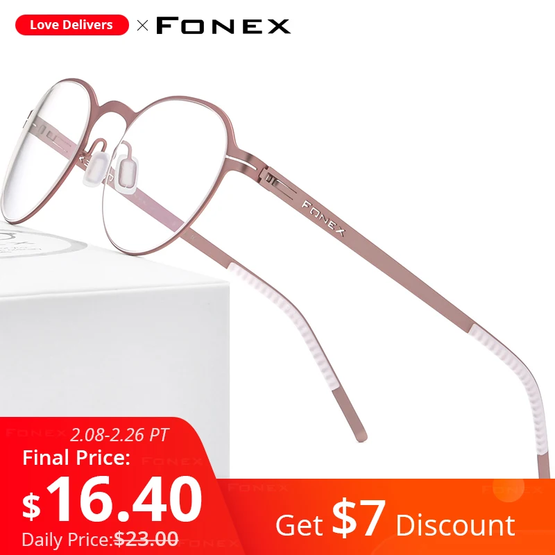 FONEX Zlitine Okvir Očal Ženske 2020 Nov Krog Optični Kratkovidnost Recept Očala Okvirji Moških korejski Brezvijačno Očala 994