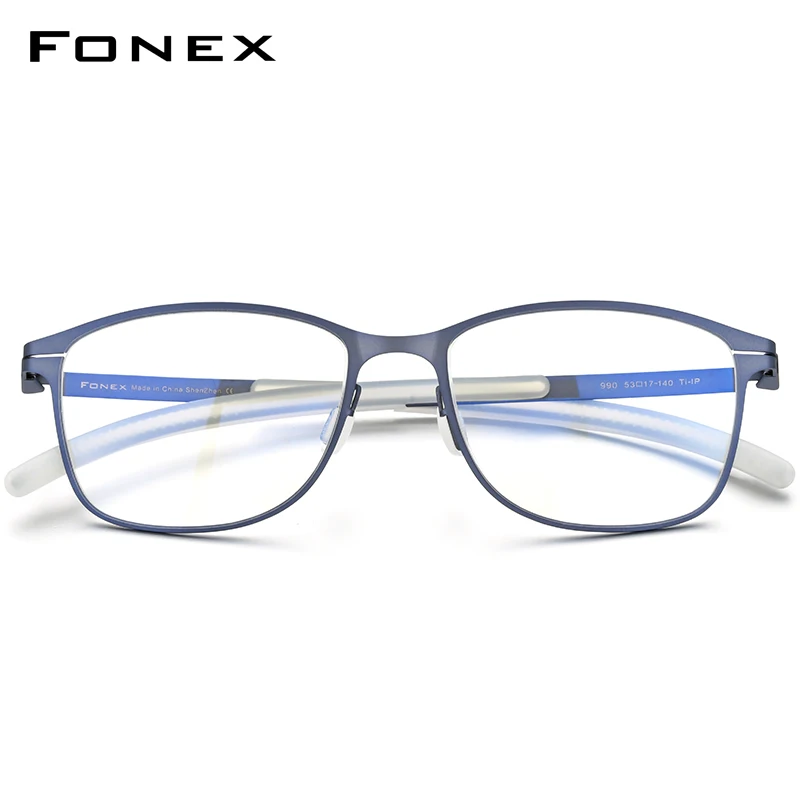FONEX Zlitine Očala Okvir Moških 2020 Kvadratnih Optični Kratkovidnost Recept Oči Očala za Moške Polno korejski Brezvijačno Očala 990