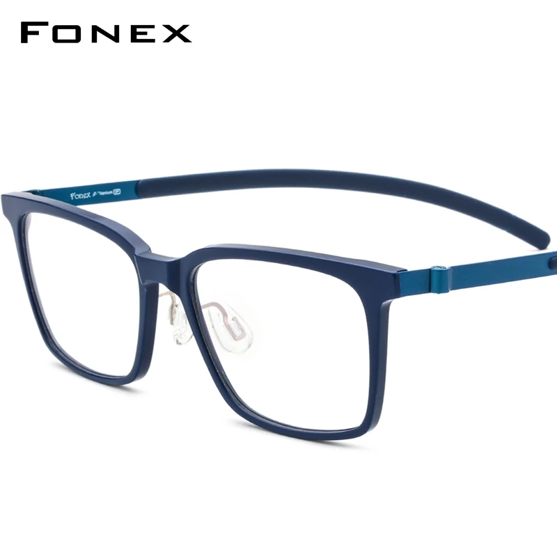 FONEX Čistega Titana Očala Moških Acetat Visoke Kakovosti Kvadratnih Kratkovidnost Optična Očala Okvir Recept Brezvijačno Očala 9106