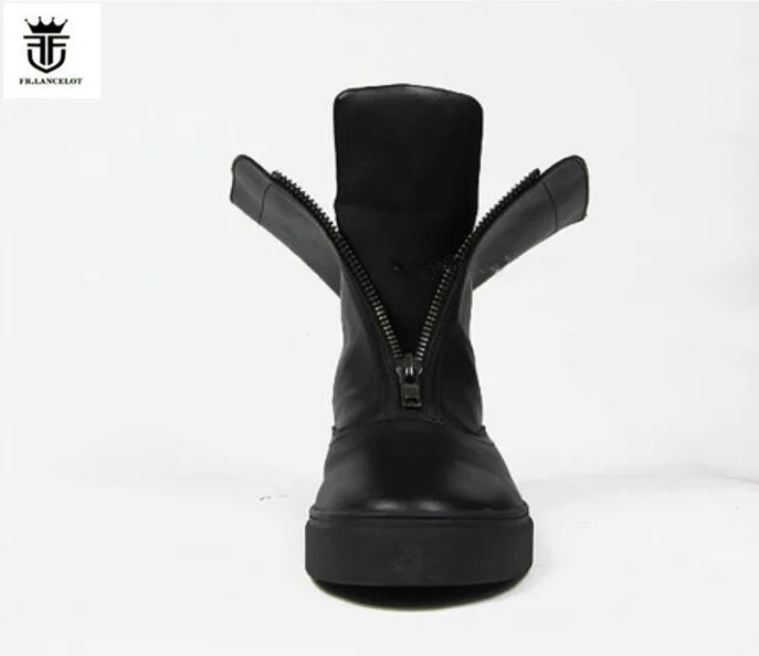 FR.LANCELOT 2020 novo kakovost moški usnjeni škornji Britanski stil moških zimskih čevljev dvojno zip gor mujer bota chelsea škorenjčki