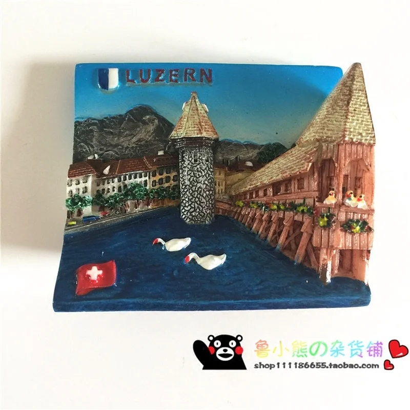 Francija Švicarski Lu Jezero World Travel Pokrajino Hladilnik 3D Magnetov za Hladilnik, Magnetne Nalepke, trgovina s Spominki, Okraski, Dodatki za Dom