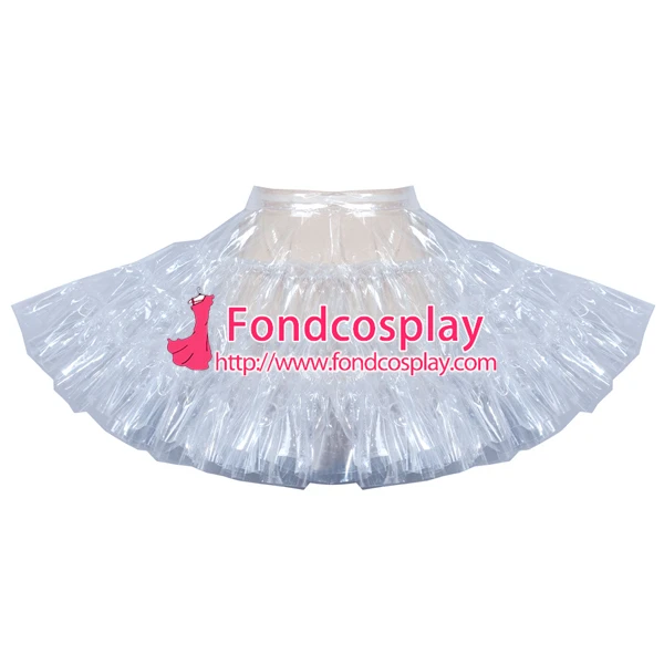 Francoski jasno PVC petticoat underskirt sissy devica krilo prilagojene [G3909]