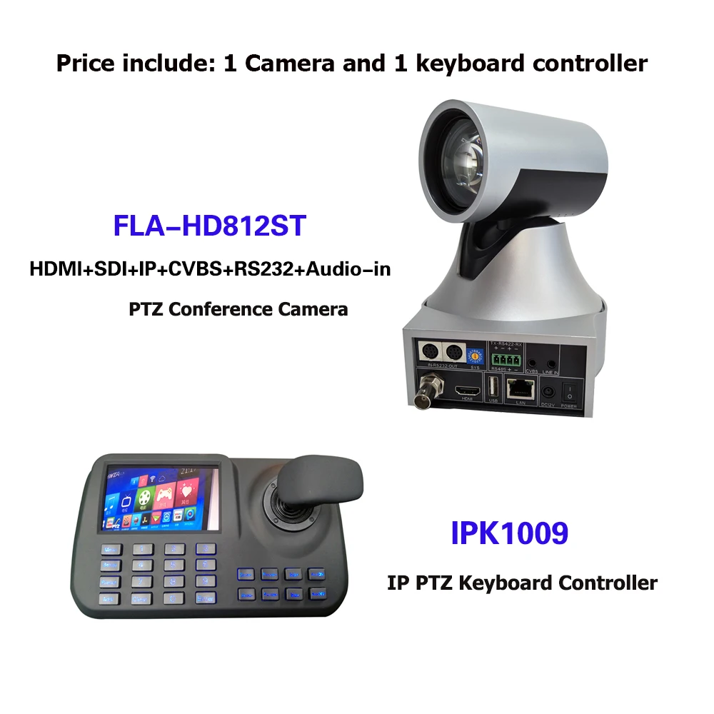 Full HD, širokokotni 12x Optični Zoom, HDMI Webcam PTZ Video Konference Fotoaparat in 3D Palčko Tipkovnice Krmilnika ONVIF
