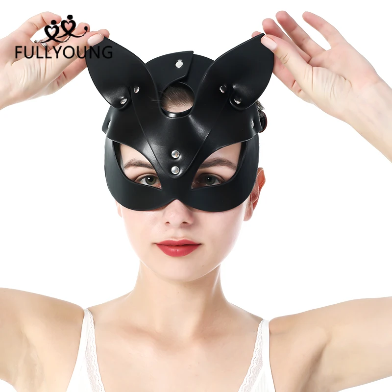 Fullyoung Seksi Usnje Cosplay Črno Masko Catwoman Carnival Party Maškarada Pol Masko Halloween Klub Stranka Dodatki