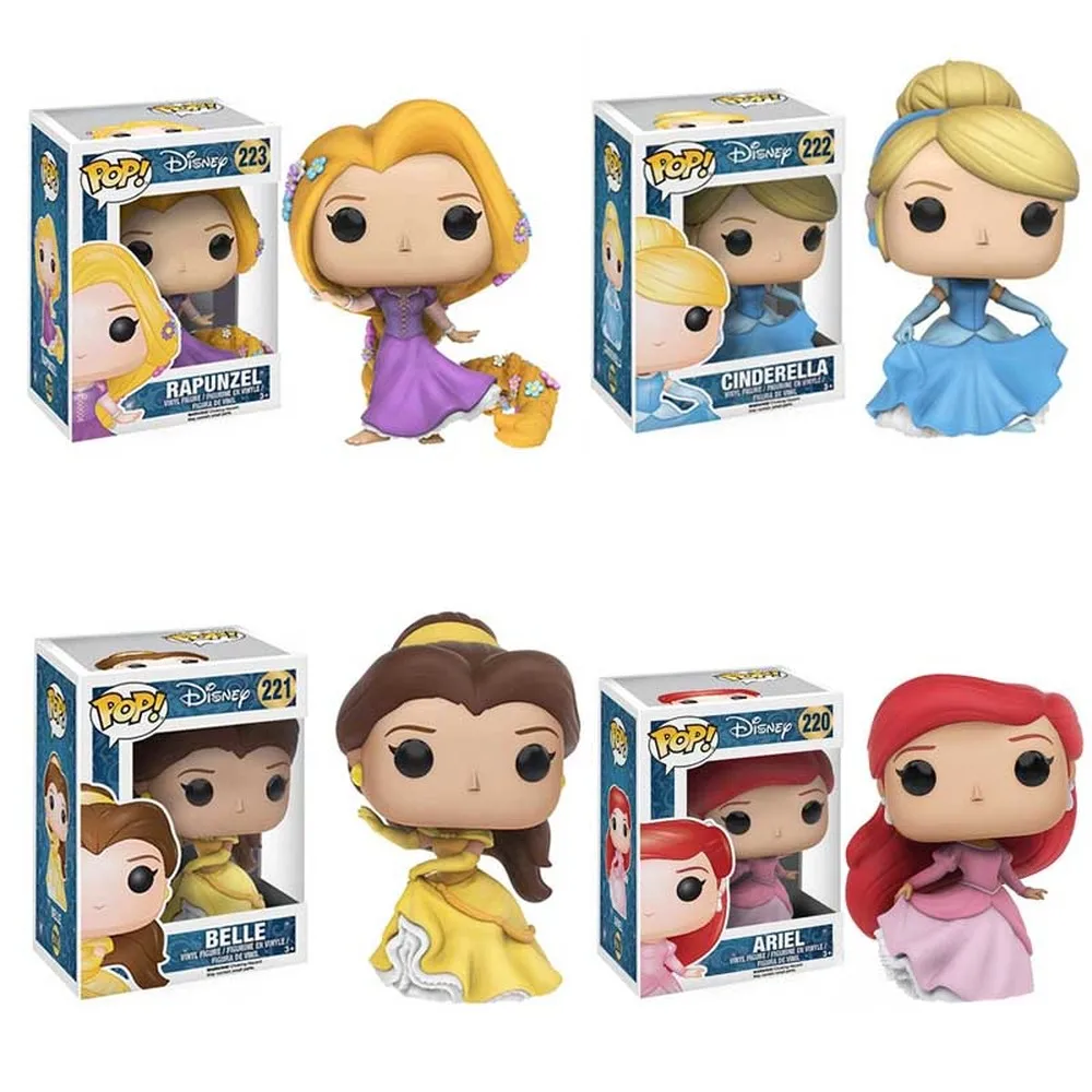 Funko POP Disney Princesa Belle Zapleten Ariel Pepelka Tiana Akcijska Figura, Igrače Vinil Lutke za Otroke Darila za Rojstni dan
