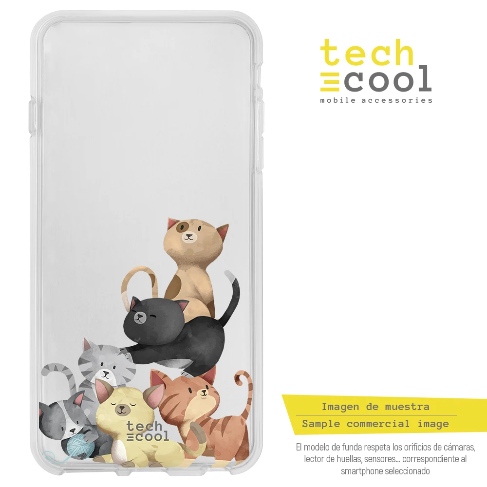 FunnyTech®Stojalo ohišje za Samsung Galaxy A10 Silikonski L Mačke pregleden akvarel slika