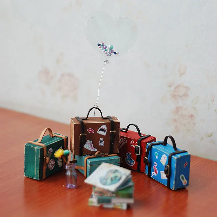 G05-X5151 otroke, otroška darilo Igrača 1:6 Lutke mini Pohištvo Miniaturni rement bjd DIY star lesen kovček Materiala 1pcs