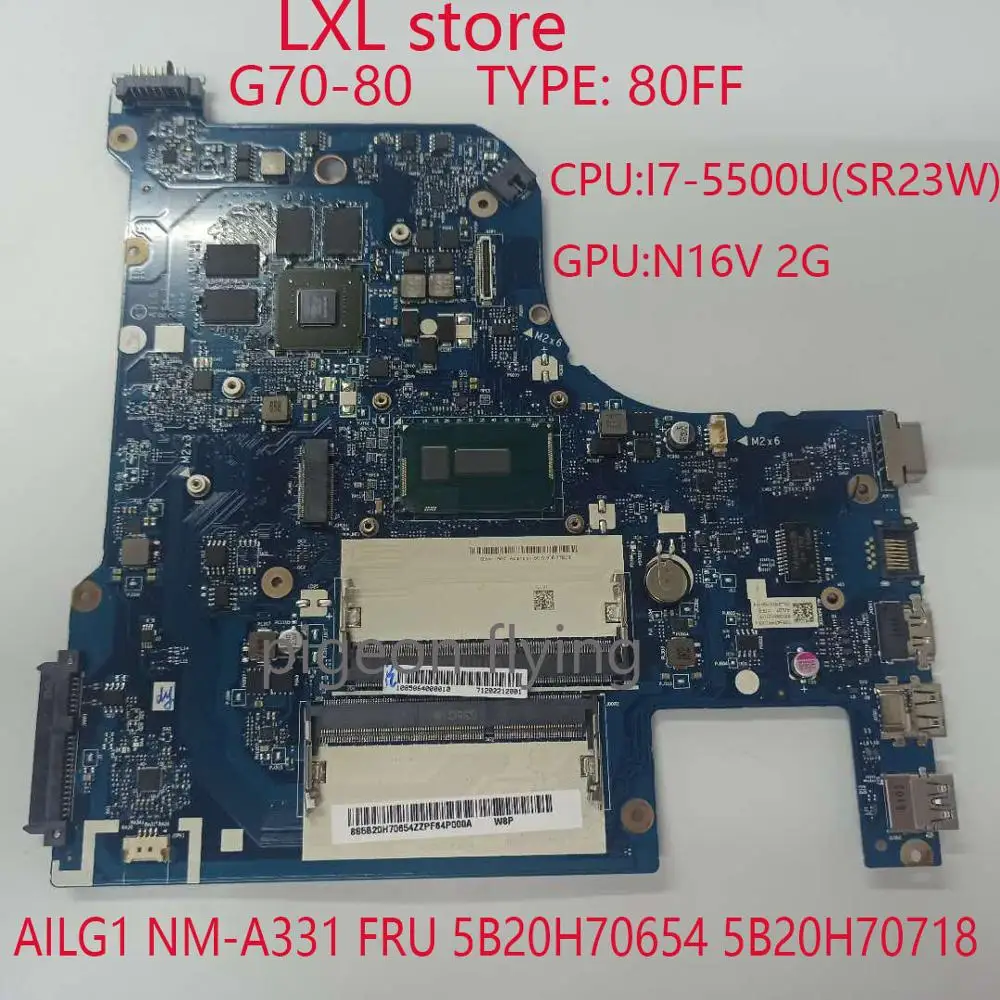 G70-80 motherboard Mainboard za lenovo prenosni računalnik 80FF AILG1 NM-A331 FRU 5B20H70654 5B20H70718 CPU:I7-5500U GPU:GF920M 2GB DDR3