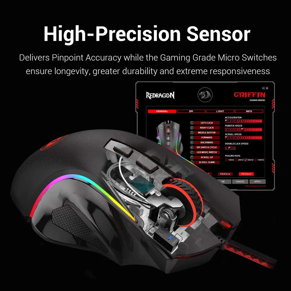 Gaming Miška Redragon M602A-RGB Majhen USB Žična Optična Miši Gospodinjstvu Računalnik Pribor za Namizni Prenosni RAČUNALNIK