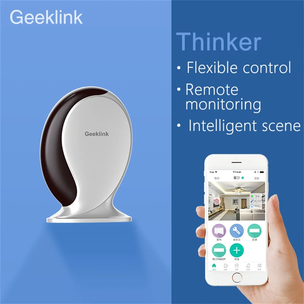 Geeklink GT-1 Mislec Gostiteljice Pametni Dom Remote Control Center Security Monitor Alarm IR+RF+WIfi delo z Alexa googlova Domača stran