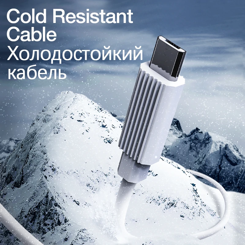 GENAI Hladno Odporne Micro USB Kabel Za Pametne telefone, Hitro Polnjenje, Tip C USB C Polnilnik Za Mobilne Telefone Tekoče Silikona Kabli