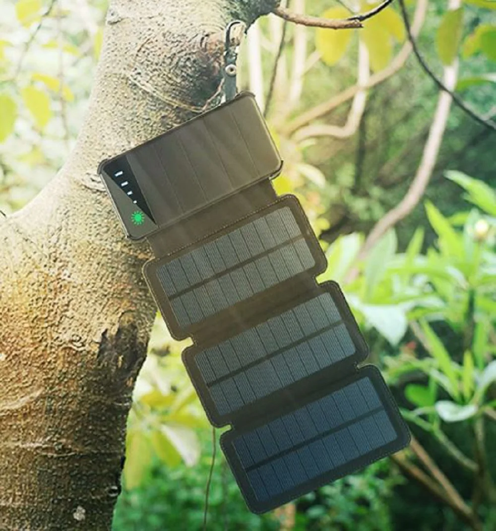 GGX ENERGIJE 10000mah Prenosni Solarni Polnilnik Mobilnih telefonov Sončne Energije Banke Izmenljive Zložljive 4W/6W/8W Solarni Panel LED za Kampiranje