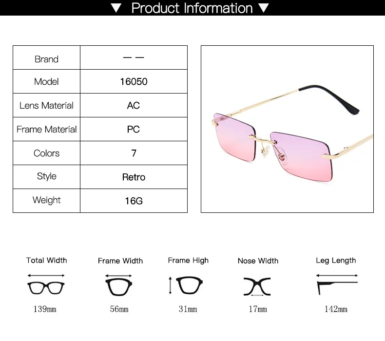 GIAUSA 2020 Moda Rimless sončna Očala Ženske Trendy Majhen Pravokotnik Očala za Sonce Poleti Potovanja Slog UV400 Zlati Odtenki Za Moške