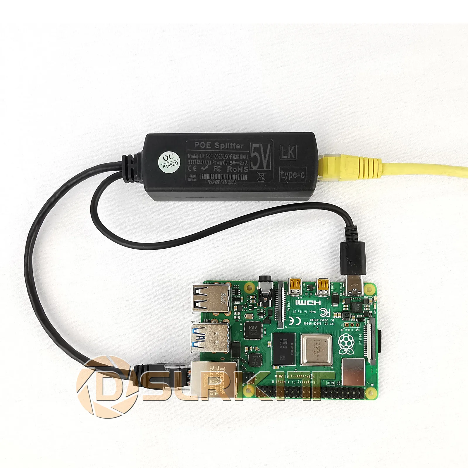 Gigabit Raspberry Pi 4 4B Aktivno PoE Delilnik USB TIP C 5V Napajanje Preko Ethernet
