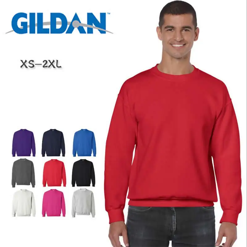GILDAN podkrepljena Sweatshirts Pomlad Jesen Fashion Moški Puloverji s kapuco Velikosti Toplo Runo Suknjič Moške blagovne Znamke Hip Hop Hoodies Majica