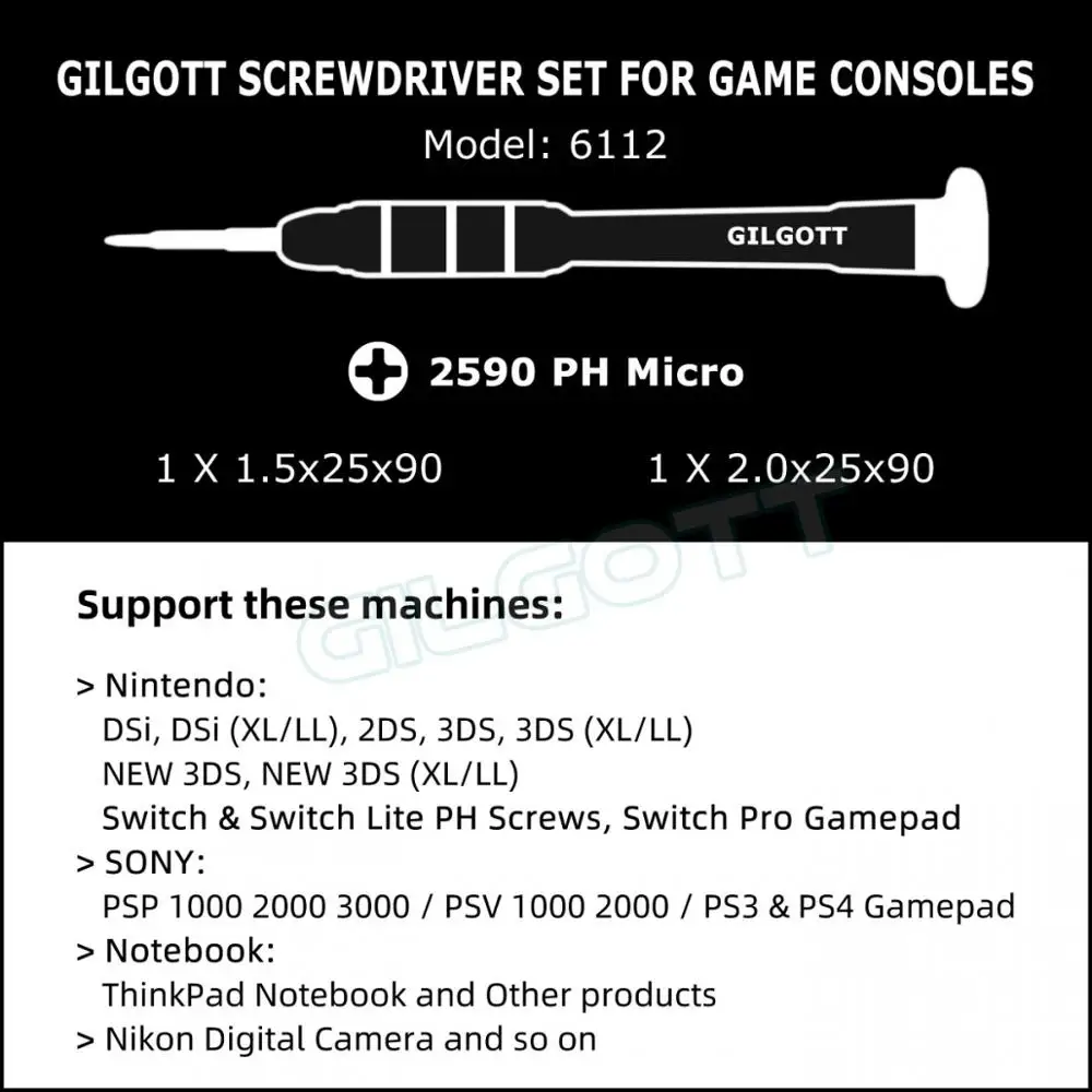 GILGOTT Magnetni Izvijač Natančnost Phillips Križ Razstaviti Odprite Ročico, Popravila Orodja za Nintendo DSi DSiXL 3DS 3DSLL
