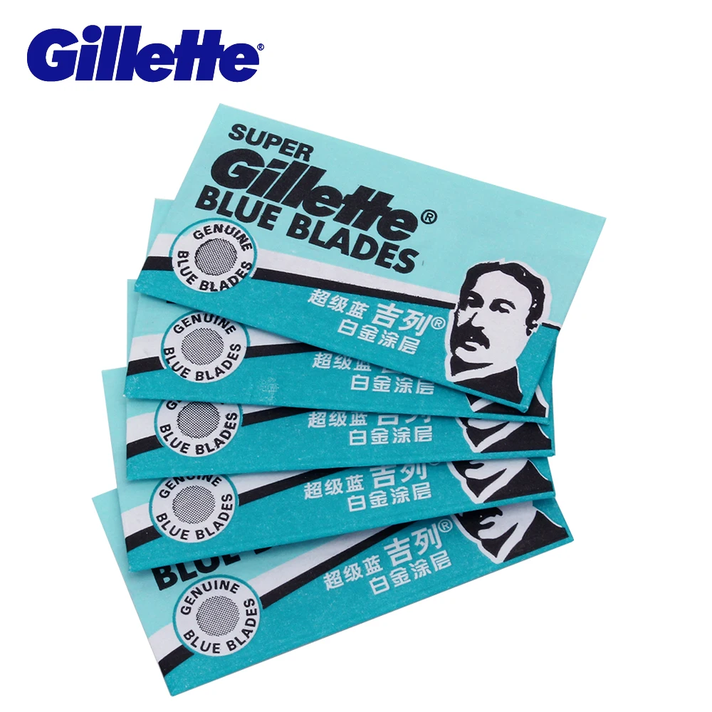 Gillette Super Modro za Britje, Britvice Za Moške iz Nerjavečega Jekla 5Blades x 20 Škatle Dvojni Rob Brivnik Rezila Glave