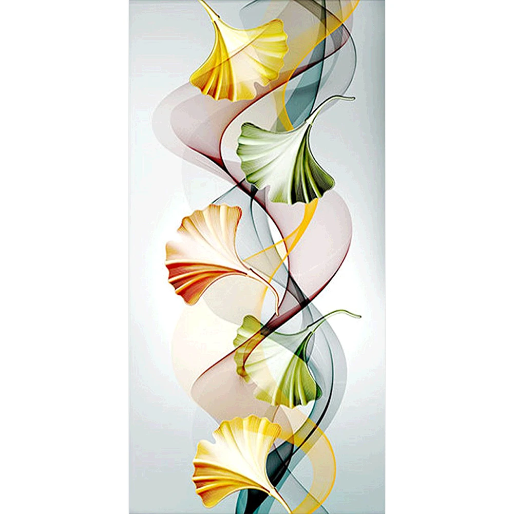 Ginkgo Leaf Zlati Cvet Diamond Slikarstvo Vezenje 5D Celoten Krog Vaja DIY Mozaik Sliko Umetnosti Šiv Obrti Križ Doma dekor