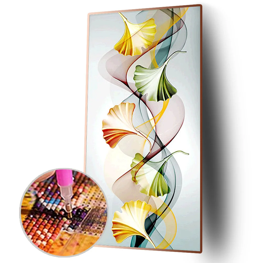 Ginkgo Leaf Zlati Cvet Diamond Slikarstvo Vezenje 5D Celoten Krog Vaja DIY Mozaik Sliko Umetnosti Šiv Obrti Križ Doma dekor