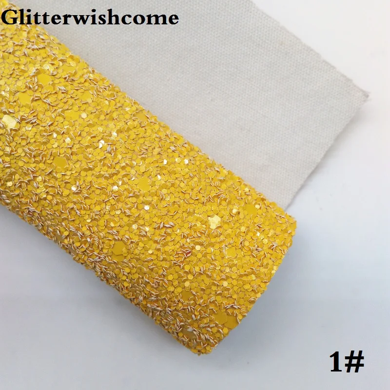 Glitterwishcome 30X134CM Mini Roll Barva Močen Bleščice Usnje Sintetičnih Usnje, Umetno Usnje, tkanine, Vinil za Loki,GM026