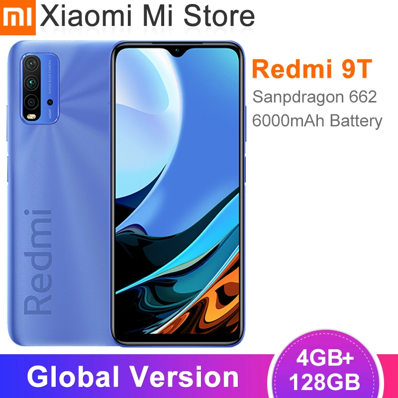 Globalna Različica Xiaomi Redmi 9T Pametni 4GB RAM 128GB ROM Snapdragon 662 6000mAh Baterije 48MP Kamera Zadaj 6.53