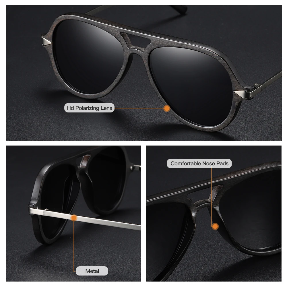 GM Lesa Moški Polarizirana sončna Očala Lesena Očala za Sonce, za Ženske Zrcalni Objektiv Ročno izdelan Modni UV400 Očala Dodatki