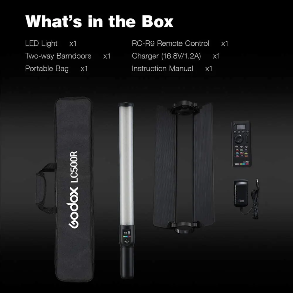 Godox LC500R RGB LED Luč Stick mehko 2500K-8500K Bi-Color Barvne Svetlobne Učinke ro s koncesijo 96 TLCI z Daljinskim upravljalnikom Barndoor