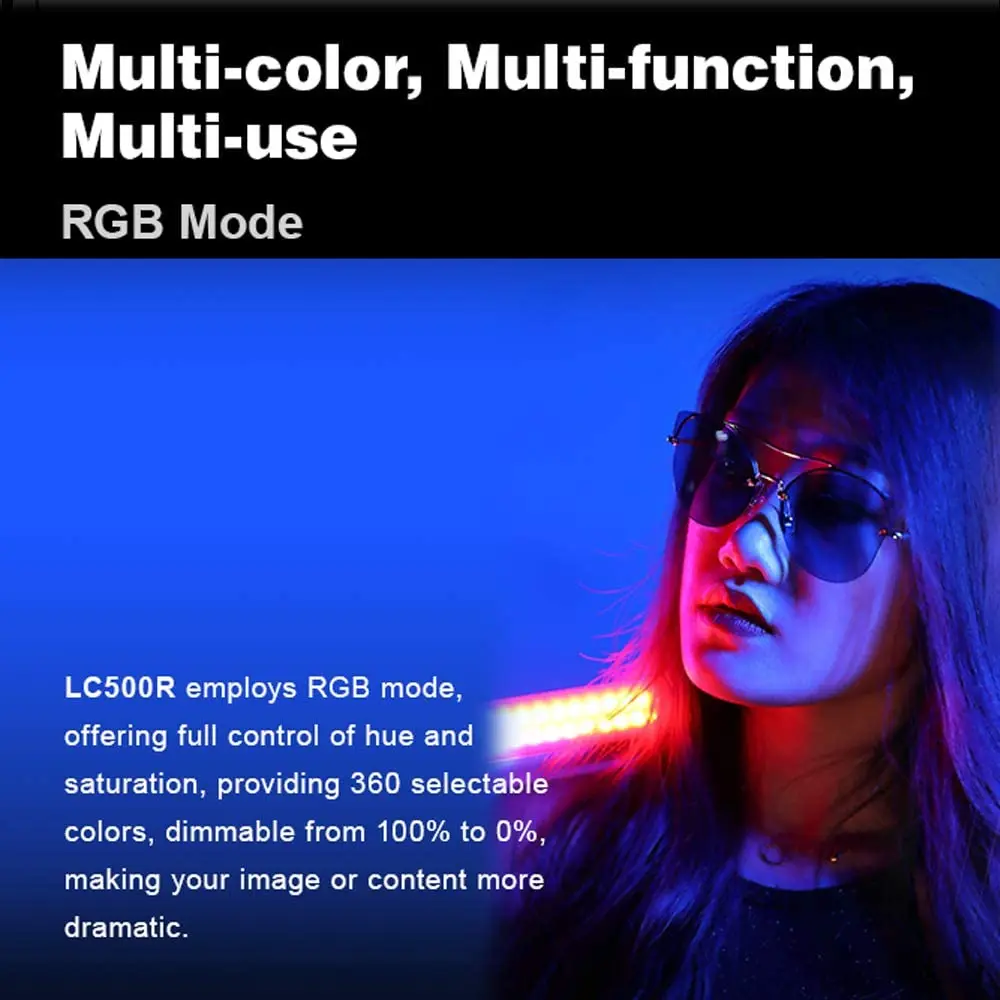 Godox LC500R RGB LED Luč Stick mehko 2500K-8500K Bi-Color Barvne Svetlobne Učinke ro s koncesijo 96 TLCI z Daljinskim upravljalnikom Barndoor