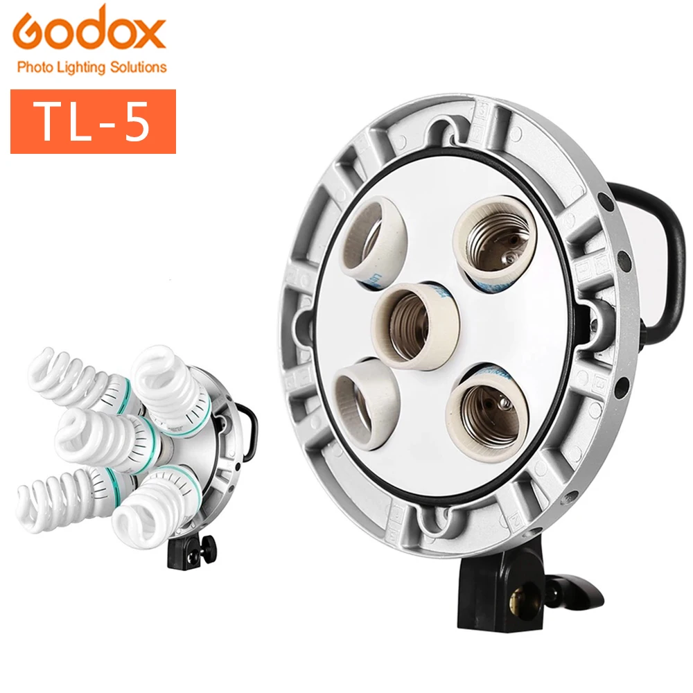 Godox TL-5 5 in1 Žarnica Glavo Multi-Imetnik Tricolor Neprekinjeno Luč, Kamera, Osvetlitev z Bliskavico
