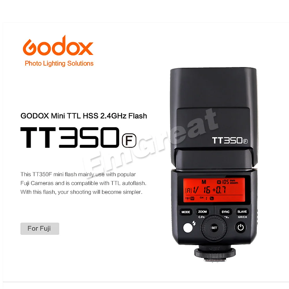 Godox TT350F Mini Speedlite Bliskavica za Fujifilm X-T20 X-T3 TTL HSS GN36 1/8000S 2.4 G Wireless System / X1T-F Sprožiti Oddajnik