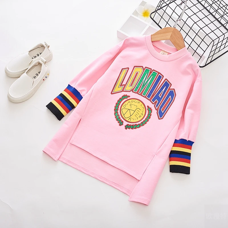 Gooporson Sodijo Otroci Oblačila Pismo Natisnjeno Dolgo Majica&stripes Dokolenke Moda korejski Malo Dekliška Oblačila Sklop Obleke