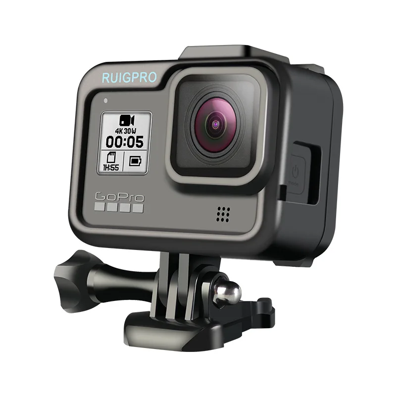 GoPro hero 8 digitalni fotoaparat okvir strani, odpiranje je lahko vertikalni, streljanje in polnjenje zaščitni lupini z nastavek gopro8 dodatki