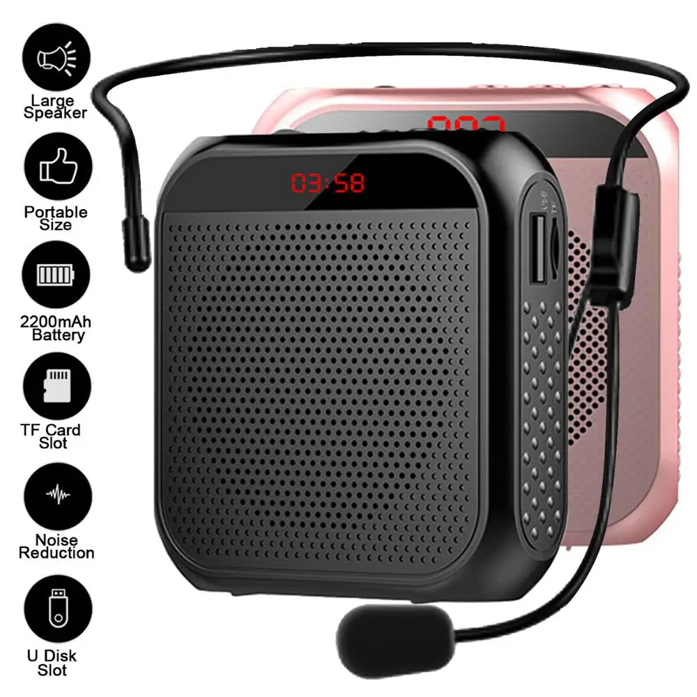 Gosear Glas Ojačevalnika 5W 2400mAh Večnamensko Prenosni Osebni Telefonski Zvočniki Mikrofon Zaslon za Učitelje Govor