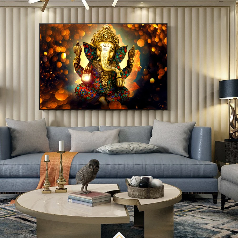 Gospod Ganesha Platna Slike Na Steni Klasične Hindujski Bogovi Plakatov In Fotografij Hinduizmu Dekorativne Slike Za Dnevno Sobo