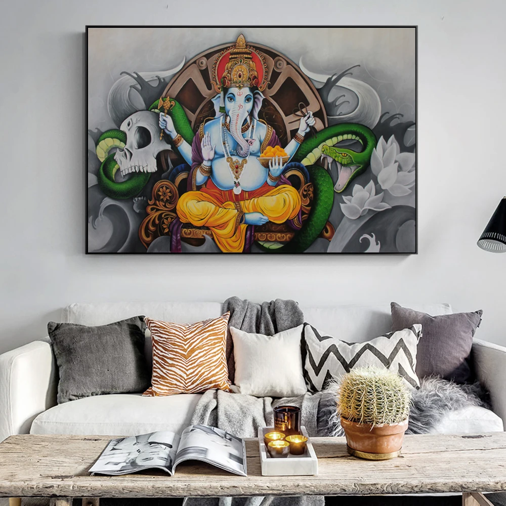 Gospod Ganesha Platna Slike Na Steni Klasične Hindujski Bogovi Plakatov In Fotografij Hinduizmu Dekorativne Slike Za Dnevno Sobo