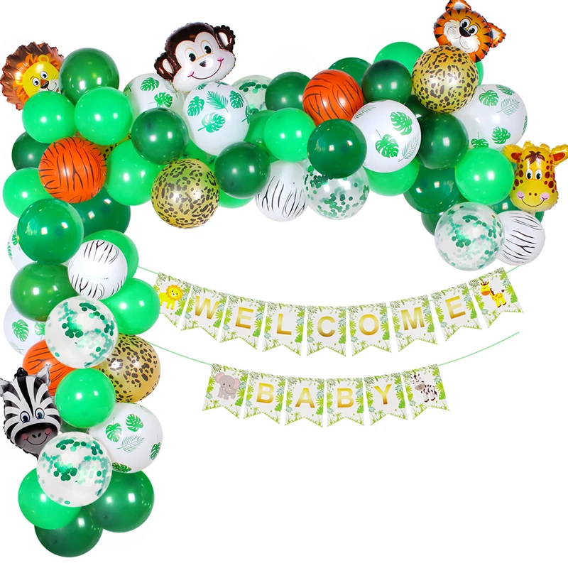 Gozdne Živali Balon Gume, Verige Jungle Safari Stranka Happy Birthday Stranka Dekor Za Dom Divji Rojstni Dan Dobave