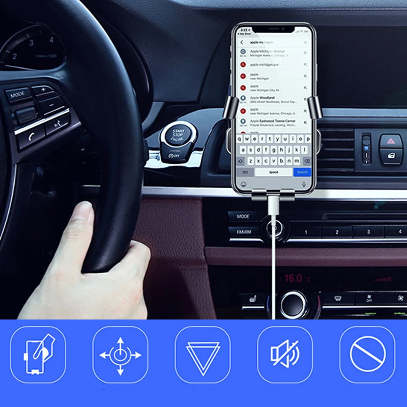 GPS podporo sedež za avto zrak vtičnico Avtomobilski telefon, navigacijo, nosilec Za BMW mperformance f30 f10 e46 e90 e92 E36 F30 G30 G38 G11