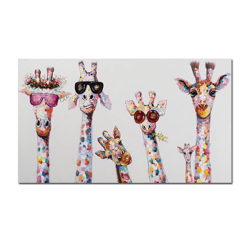 Grafiti Umetnost Živali Platno Slikarstvo Radoveden, Žirafe, Družino Poster Tiskanje Dekorativne Slike Grafični Umetnine za Otroke, Soba Dekor
