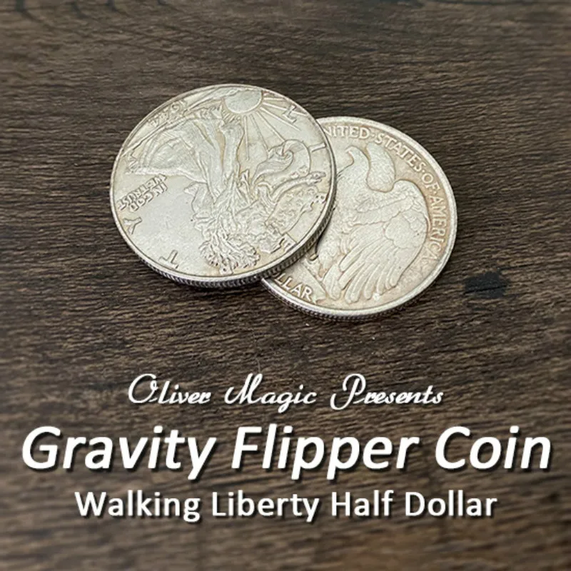Gravity Flipper Kovanec (Hoja Svobode Pol Dolarja) z Oliver Čarobno Blizu čarovniških Trikov Čarobno Pribor Iluzije Čarovnik