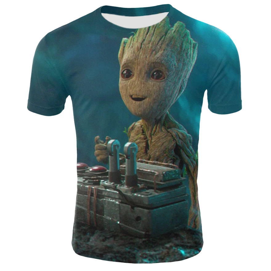 Groot Varuhi Galaxy 3D natisnjeni T-shirt, je čas za ženske in moške, smešno novost T-majice kratek rokav vrhovi unisex c