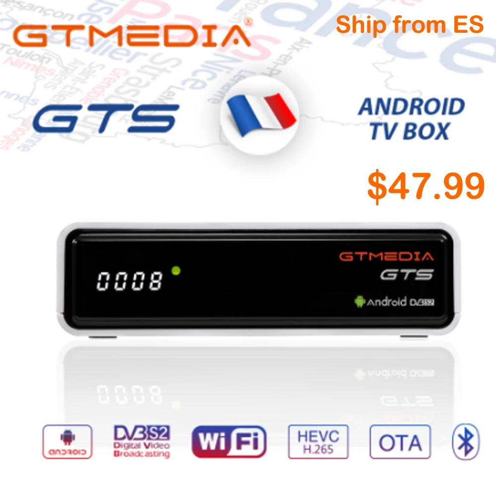 GTmedia GTS Android 6.0 4K TV BOX Combo DVB-S2 Satelitski Sprejemnik in Dekoder 2 gb RAM 8 GB ROM Amlogic S905D BT4.0 Smart Set Top box