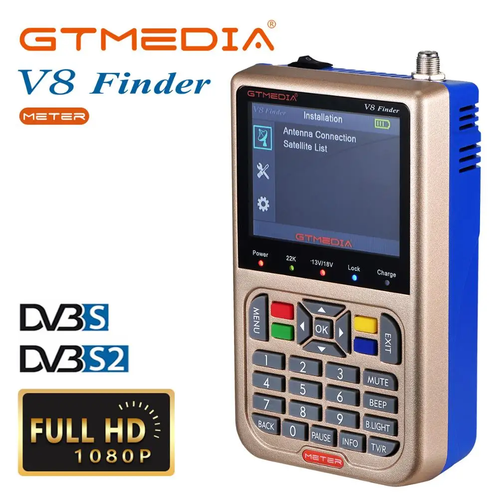 GTMEDIA V8 Finder Sat Finder Meter DVB-S/S2/S2X Sedel Finder 3,5 