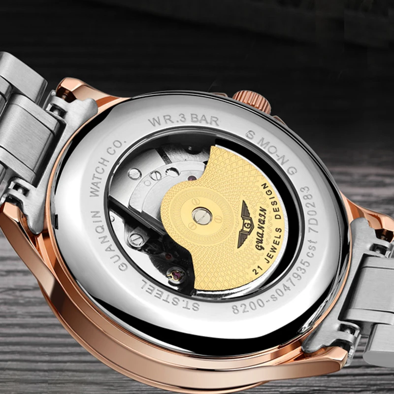 GUANQIN 2019 samodejni watch ura moški nepremočljiva iz nerjavečega jekla mehanske top blagovne znamke luksuzni okostje watch relogio masculino Y